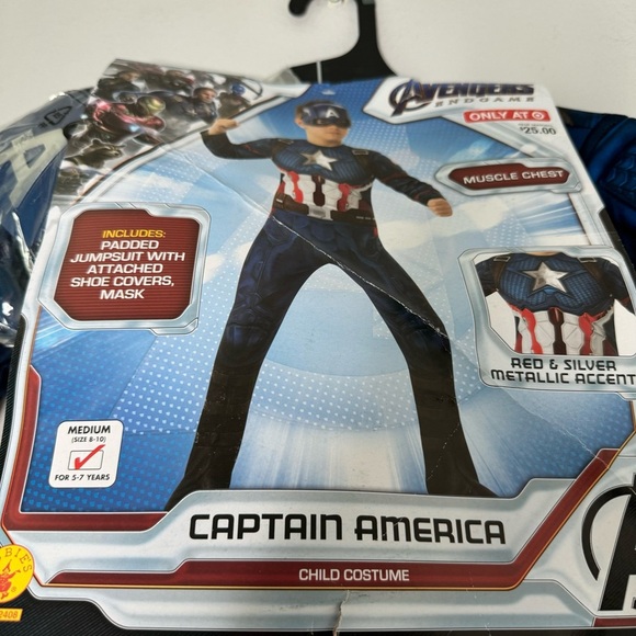 New Marvel Youth Captain America Halloween Costume Size Medium (8-10) - Picture 8 of 15